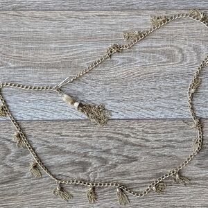 Vintage goldtone chain belt tassel link sz M/L